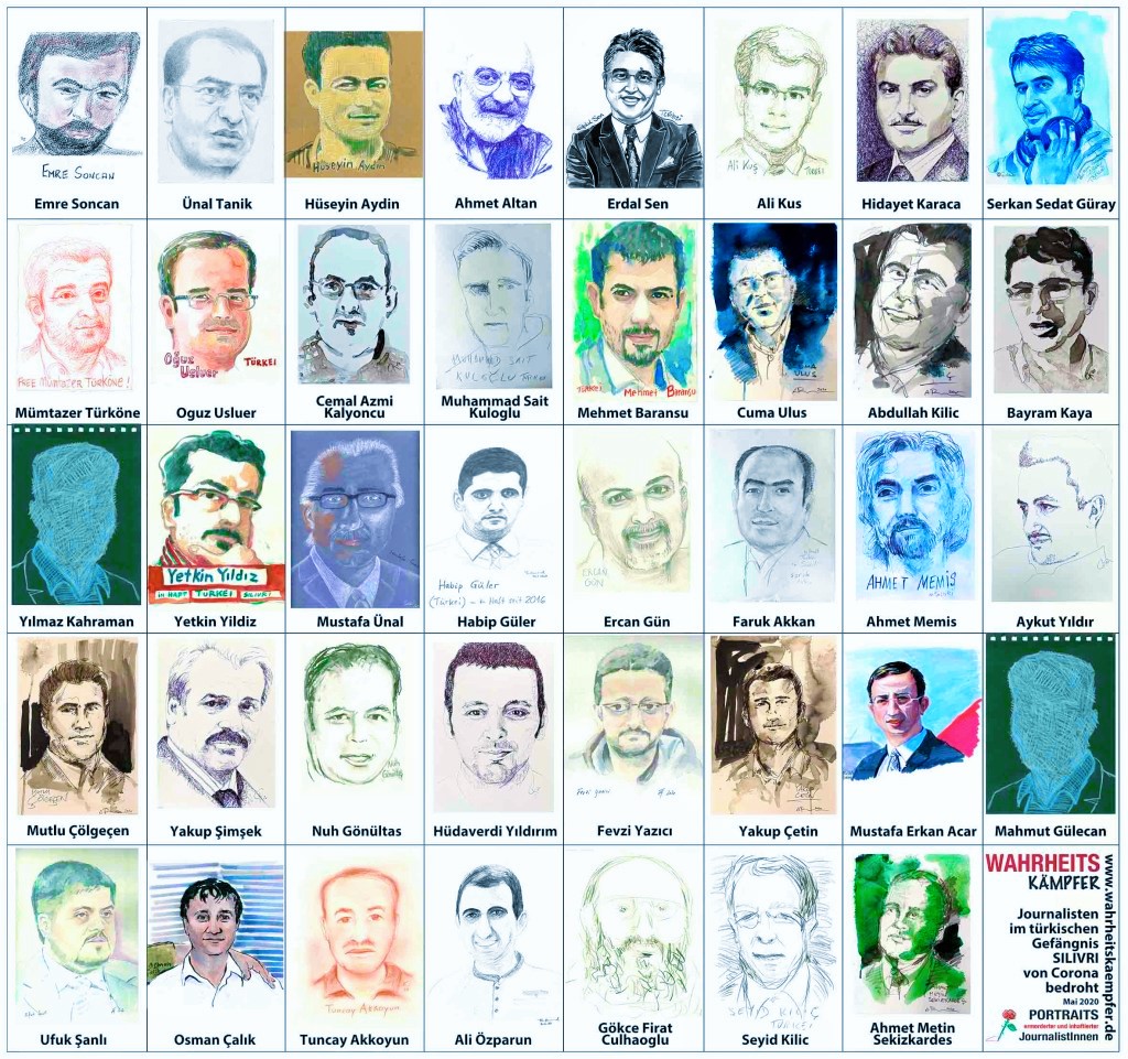 Alman ressamlar, Türkiye de zindandaki tutsak gazetecileri unutmadı