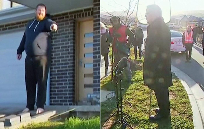 ‘Çimlerime basıyorsunuz’ diyerek Başbakan Morrison ve gazetecileri bahçesinden çıkardı