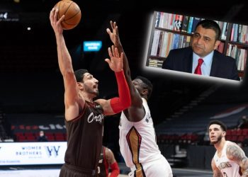 Enes Kanter double double gidiyor, galibiyeti tutsak Prof. Dr Sedat Laçiner’e adadı