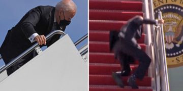 Biden, Air Force One uçağının merdivenlerinden düştü