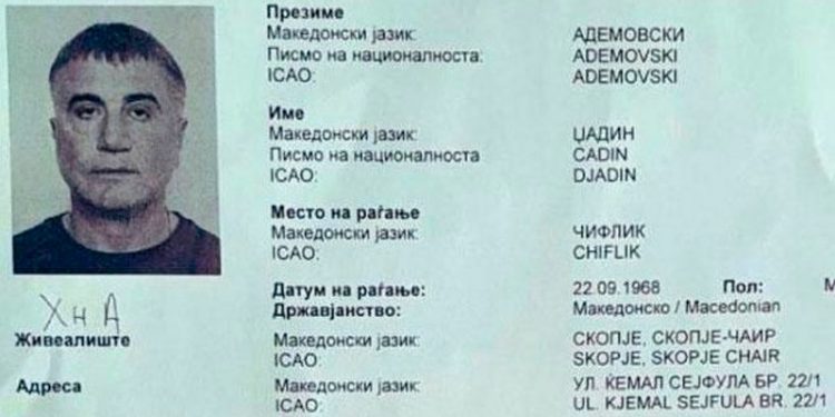 Makedonya’da sahte evrak operasyonu: Sedat Peker ‘Djadin Ademovski’ ismini kullanıyor