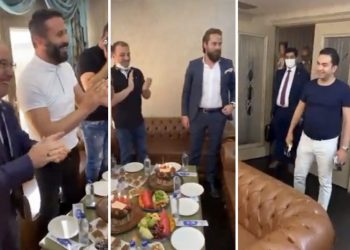 Mahkemesi Başkanı Hâkim Toklu, mahkemesinden önce patronun doğum günü partisinde