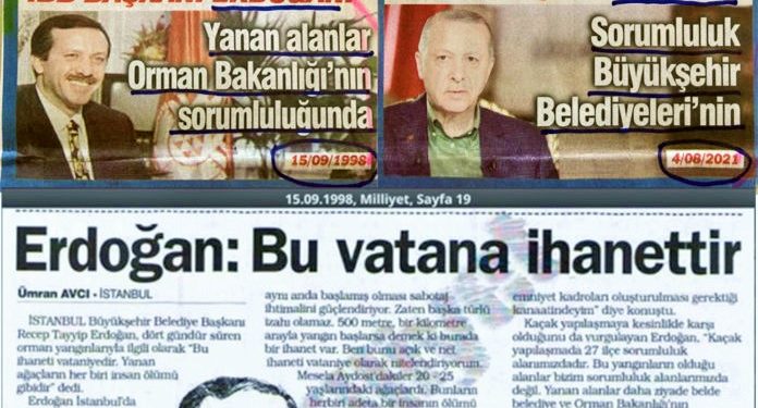 Erdoğan’ın 1998’deki demeci: Yanan alanlar, Orman Bakanlığı’nın sorumluluğundadır!