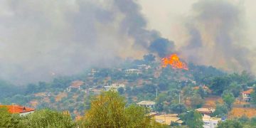 Milas’ta alevler Kemerköy Termik Santrale sıçradı, tahliyeler başladı