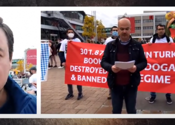 Sürgün gazeteciler, Frankfurt Kitap Fuarı’nda ‘tutsak’ arkadaşları için yürüdü