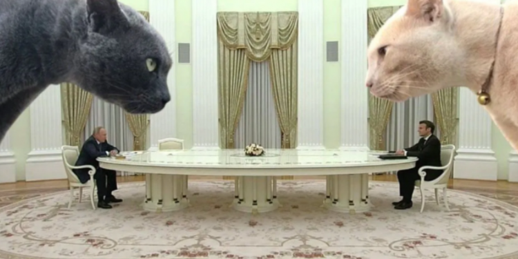 Putin’in, Krelmin’de  Macron’u ağırladığı dev masa dalga konusu oldu: Birbirlerini duyamamaları nedeniyle 4.5 saat sürmüş