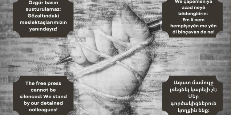 Gözaltındaki Kürt gazeteciler için 4 farklı dilde açıklama