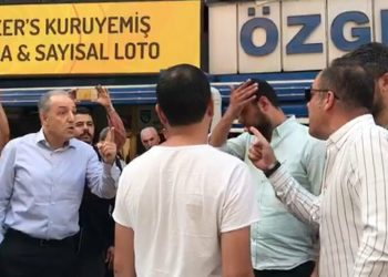 ‘Renkleri rahatsız edici’ diyerek tabelayı beyaza boyattı: Polis, Milletvekiline ‘haddini bileceksin, adam gibi konuş lan’ dedi.