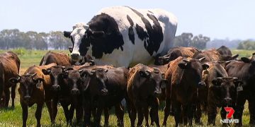 Batı Avustralya’da 1.94 metre boyuyla görenleri şok eden boğa