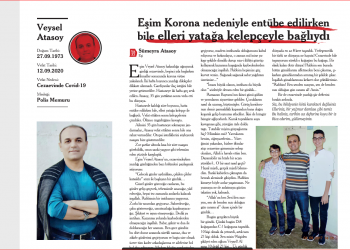 Sümeyra Atasoy: Tutuklu eşim Korona nedeniyle entübe edilirken bile  elleri yatağa kelepçeyle bağlıydı