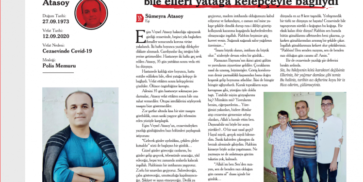 Sümeyra Atasoy: Tutuklu eşim Korona nedeniyle entübe edilirken bile  elleri yatağa kelepçeyle bağlıydı