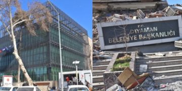 Çevresi yerle bir olurken, AB mevzuatlı binanın camları dahi kırılmadı