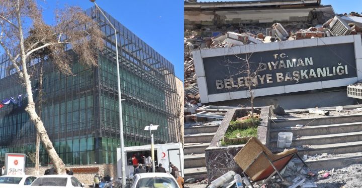 Çevresi yerle bir olurken, AB mevzuatlı binanın camları dahi kırılmadı